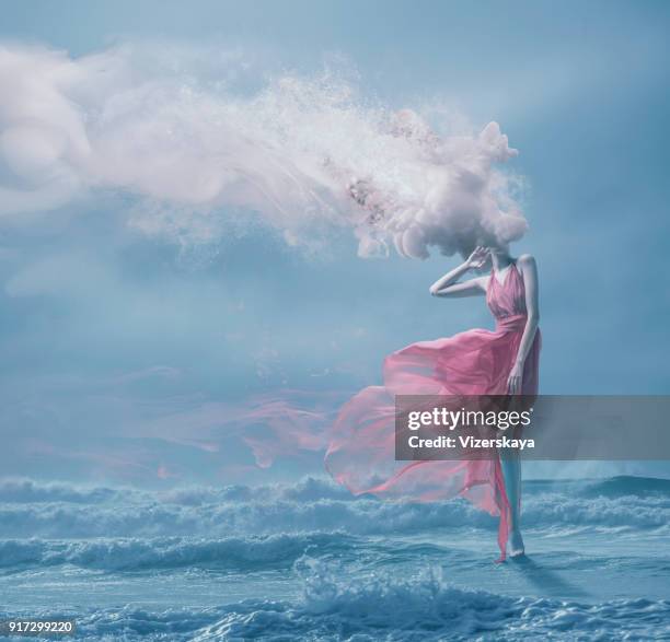young women with melted head - liquid dress stock pictures, royalty-free photos & images