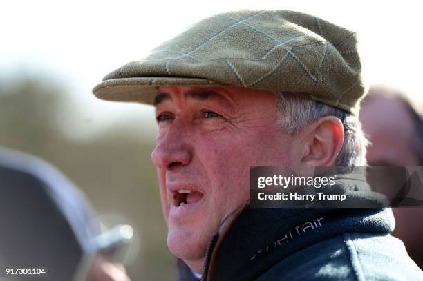 Trainer Paul Nicholls looks on at Manor Farm Stables on February 12, 2018 in Ditcheat, Somerset.