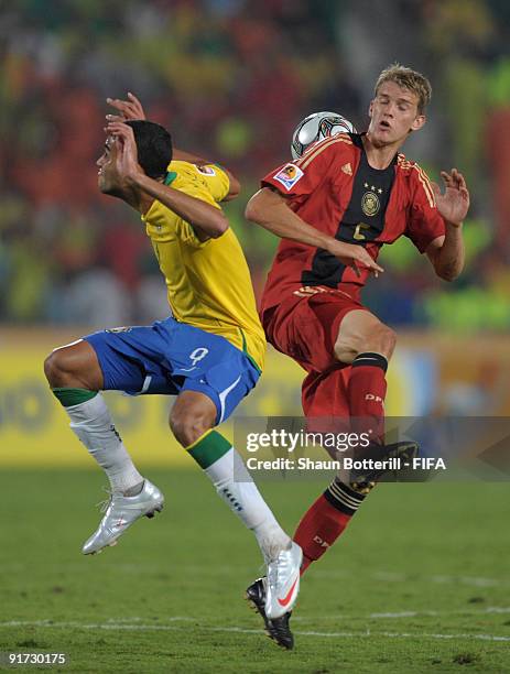 Lars Bender of Gernay and Alan Kardec of Brazil challenge for the ball during the FIFA U20 World Cup Quarter Final match between Brazil and Germany...