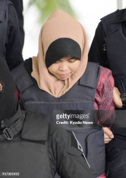 Indonesian Siti Aisyah leaves the Shah Alam High Court on the outskirts of Kuala Lumpur on Feb. 9 after attending a trial on the murder of Kim Jong...