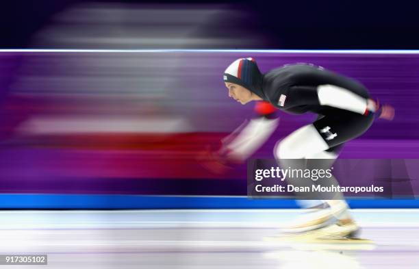 Brittany Bowe of The United States competes during the Ladies 1,500m Long Track Speed Skating final on day three of the PyeongChang 2018 Winter...