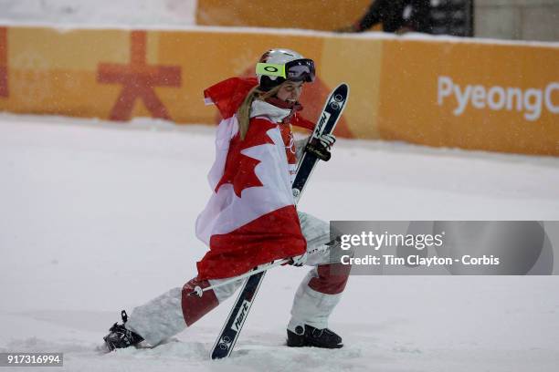 NJustine Dufour-Lapointe of Canada in action while winning the silver medal during the Freestyle Skiing Ladies' Moguls competition at Phoenix Snow...