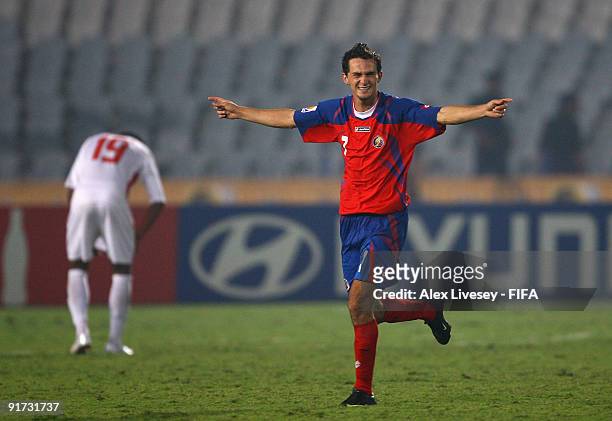 Winning goalscorer Marcos Urena of Costa Rica celebrates after victory over United Arab Emirates during the FIFA U20 World Cup Quarter Final match...