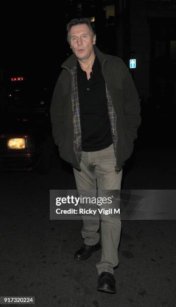 Liam Neeson departs the Groucho Club on November 11, 2011 in London, England.