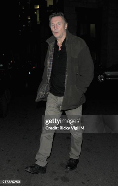 Liam Neeson departs the Groucho Club on November 11, 2011 in London, England.