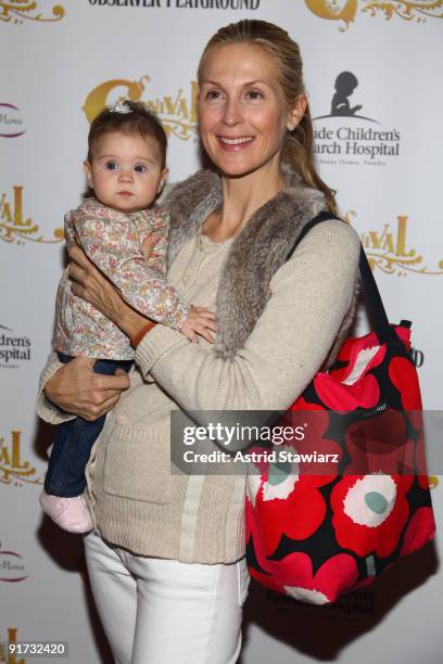 Actress Kelly Rutherford and her daughter Helena Giersch attend Bowlmor Lanes' opening of Carnival with a day for the family at Carnival at Bowlmor...