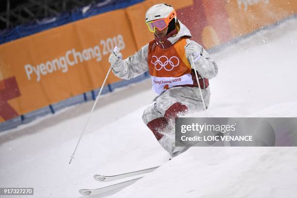 Canada's Mikael Kingsbury competes to win the men's moguls final during the Pyeongchang 2018 Winter Olympic Games at the Phoenix Park in Pyeongchang...