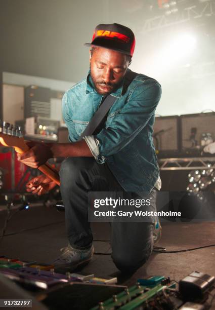 Kele Okereke of Bloc Party performs on stage at the Academy on October 10, 2009 in Sheffield, England.
