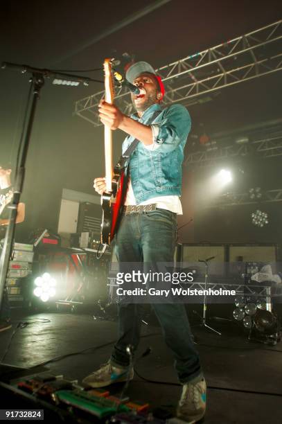 Kele Okereke of Bloc Party performs on stage at the Academy on October 10, 2009 in Sheffield, England.