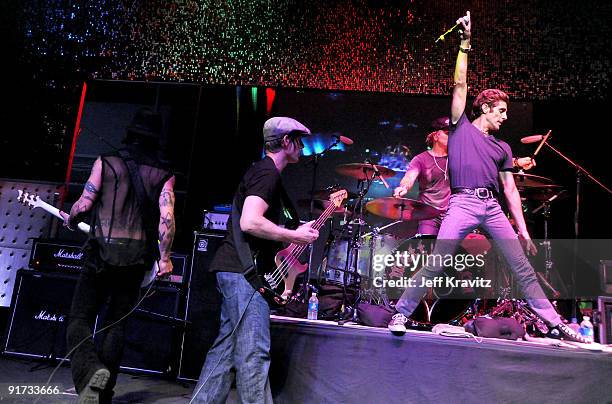 Chris Chaney, Matt Sorum and Perry Farrell performs at The Surfrider Foundation's 25th Anniversary Gala at the California Science Center's Wallis...