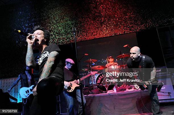 Billy Morrison, Chris Chaney, Matt Sorum and Dave Kushner performs at The Surfrider Foundation's 25th Anniversary Gala at the California Science...