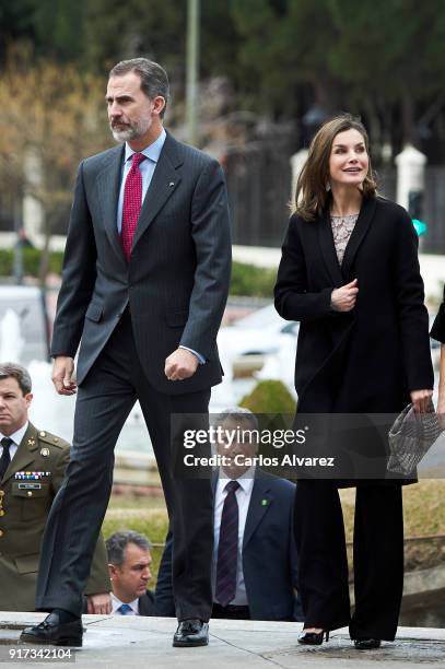 King Felipe VI of Spain and Queen Letizia of Spain attend the 'Innovation and Design' awards 2017 at El Bosque Theater on February 12, 2018 in...