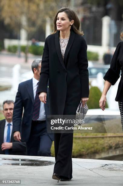 Queen Letizia of Spain attends the 'Innovation and Design' awards 2017 at El Bosque Theater on February 12, 2018 in Mostoles, Spain.