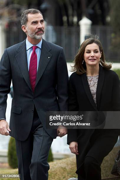 King Felipe VI of Spain and Queen Letizia of Spain attend the 'Innovation and Design' awards 2017 at El Bosque Theater on February 12, 2018 in...