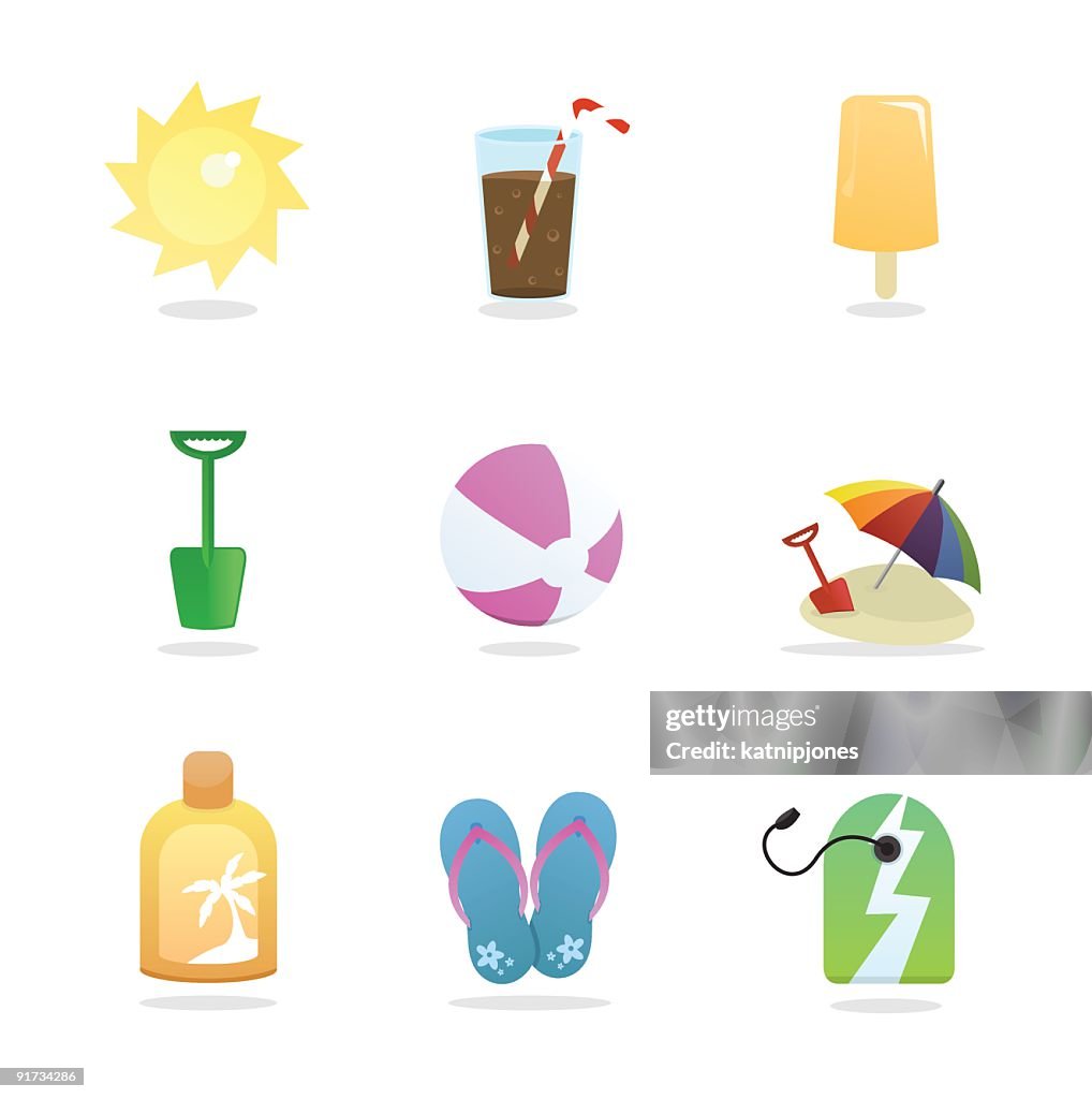 Summer Holiday Beach Icons