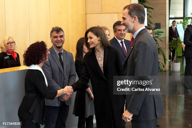 King Felipe VI of Spain and Queen Letizia of Spain attend the 'Innovation and Design' awards 2017 at El Bosque Theater on February 12, 2018 in...