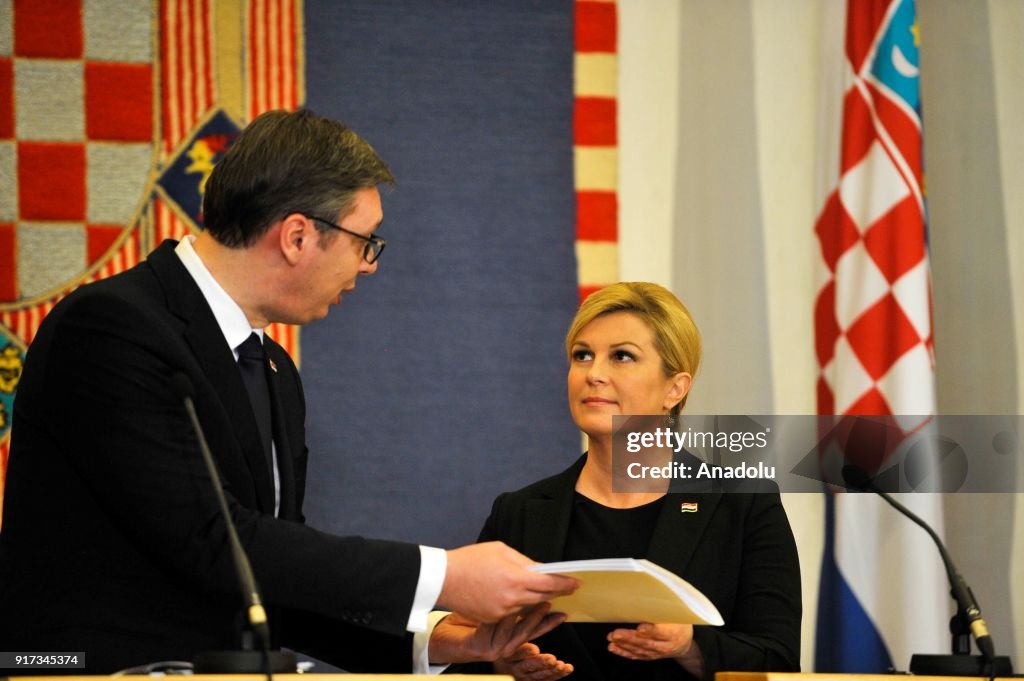 Serbian President Aleksandar Vucic in Croatia