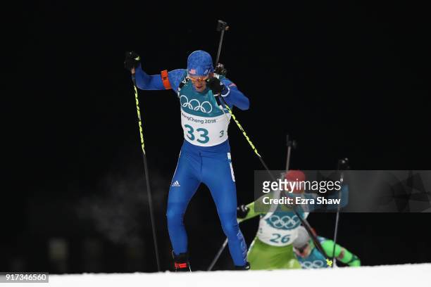 Lowell Bailey of the United States competes during the Men's Biathlon 12.5km Pursuit on day three of the PyeongChang 2018 Winter Olympic Games at...