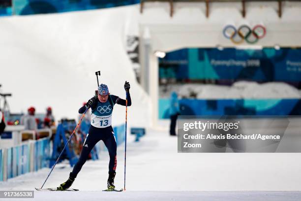 Anastasiya Kuzmina of Slovakia wins the silver medal during the Biathlon Men's and Women's Pursuit at Alpensia Biathlon Centre on February 12, 2018...