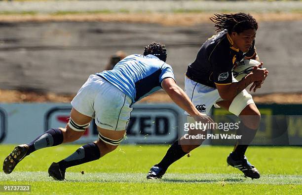 Rodney So'oialo of Wellington in action during the Air New Zealand Cup match between Northland and Wellington at Okara Park on October 11, 2009 in...