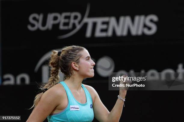 Deborah Chiesa of Italy team during 2018 Fed Cup BNP Paribas World Group II First Round match between Italy and Spain at Pala Tricalle &quot;Sandro...