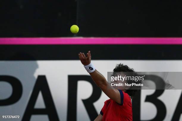 Carla Suarez Navarro of Spain team during 2018 Fed Cup BNP Paribas World Group II First Round match between Italy and Spain at Pala Tricalle...