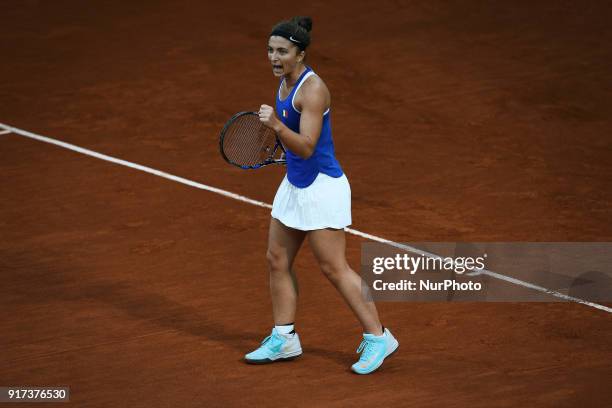 Sara Errani of Italy team during 2018 Fed Cup BNP Paribas World Group II First Round match between Italy and Spain at Pala Tricalle &quot;Sandro...