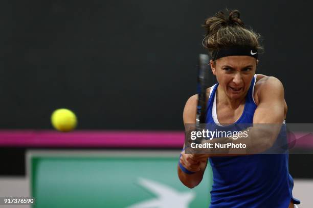 Sara Errani of Italy team during 2018 Fed Cup BNP Paribas World Group II First Round match between Italy and Spain at Pala Tricalle &quot;Sandro...