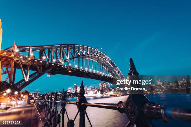 sydney harbour at night - circular quay stock pictures, royalty-free photos & images