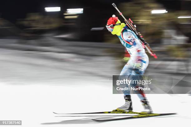 Veronika Vitkova of Czech Republic competing at Women's 10km Pursuit, Biathlon, at olympics at Alpensia biathlon stadium, Pyeongchang, South Korea....