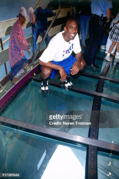 Draft Prospect Joe Smith visits the CN Tower on June 27, 1995 in Toronto, Ontario, Canada. NOTE TO USER: User expressly acknowledges and agrees that,...