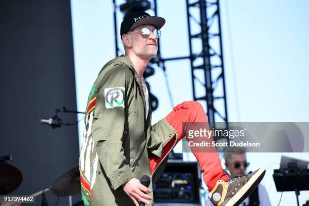Singer Matisyahu performs onstage during day 2 of the One Love Cali Festival at The Queen Mary on February 11, 2018 in Long Beach, California.