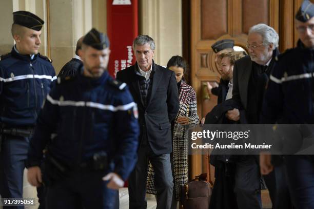 Former French Minister of Economy, Jerome Cahuzac leaves the court house after his appeal trial on February 12, 2018 in Paris, France. Jerome Cahuzac...