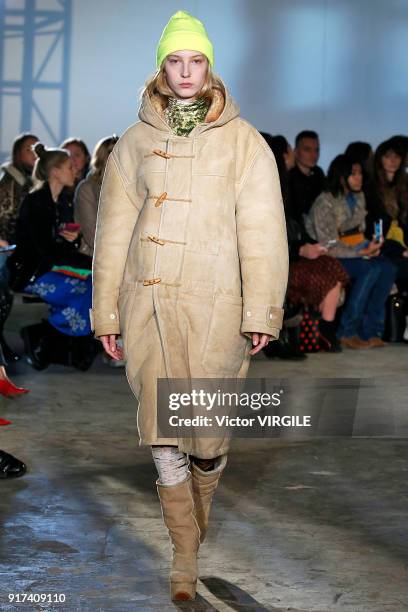 Model walks th runway at the R13 Ready to Wear Fall/Winter 2018-2019 fashion show during New York Fashion Week on February 10, 2018 in New York City.