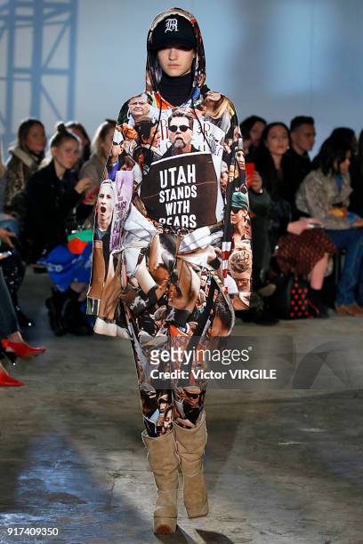 Model walks th runway at the R13 Ready to Wear Fall/Winter 2018-2019 fashion show during New York Fashion Week on February 10, 2018 in New York City.