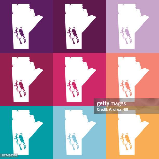 vector manitoba, canada map in muted colours - manitoba stock illustrations