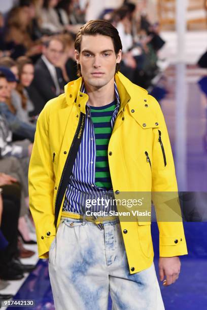 Model walks the runway for Ralph Lauren during New York Fashion Week: The Shows at on February 12, 2018 in New York City.