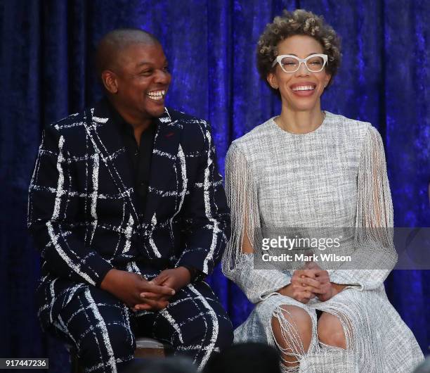 Artist Kehinde Wiley, and Amy Sherald attend their official portrait unveiling of former U.S. President Barack Obama and first lady Michelle Obama...