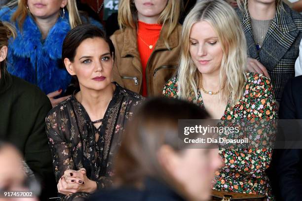 Actor Katie Holmes and Laura Brown attend the Zimmermann fashion show during New York Fashion Week: The Shows at Gallery I at Spring Studios on...