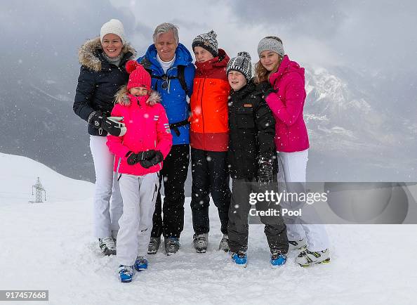 King Philippe and Queen Mathilde of Belgium on Family Skiing Holiday In Verbier King Philippe and Queen Mathilde of Belgium on Family Skiing Holiday In Verbier