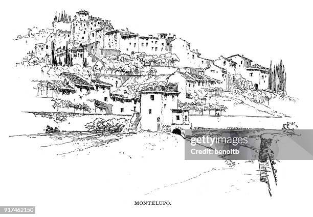 montelupo in florence italy - florence italy stock illustrations