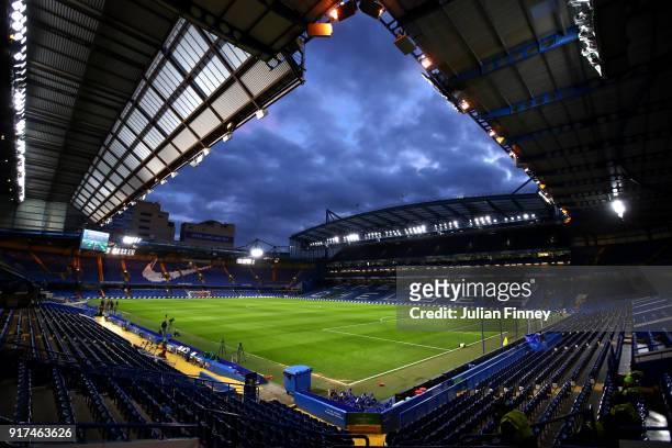 General view of Stamford Bridge ahead of the Premier League match between Chelsea and West Bromwich Albion at Stamford Bridge on February 12, 2018 in...