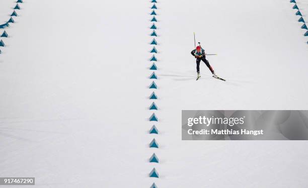 Laura Dahlmeier of Germany competes during the Women's Biathlon 10km Pursuit on day three of the PyeongChang 2018 Winter Olympic Games at Alpensia...