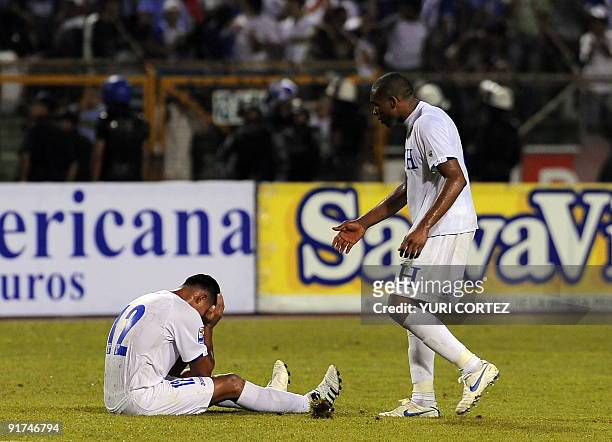 Honduran Emilio Izaguirre cries after his team was defeated by the US in a FIFA World Cup South Africa 2010 Concacaf qualifier football match at...