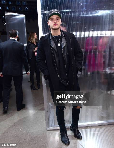 Alexander DeLeon attends the John Elliott Runway show at Spring Studios on February 12, 2018 in New York City.