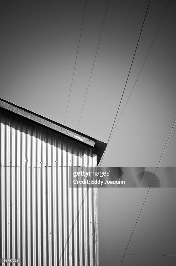 Corrugated metal shed