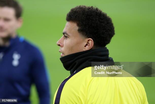 Dele Alli during training on the eve of the first leg of the Round 16 of the UEFA Champions League 2017/18 between Juventus FC and Tottenham Hotspur...