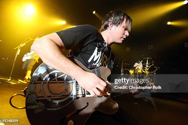 Tom DeLonge of Blink-182 performs at T-Mobile Sidekick Presents the 2009 Blink-182 Tour at the Hollywood Palladium on October 10, 2009 in Hollywood,...