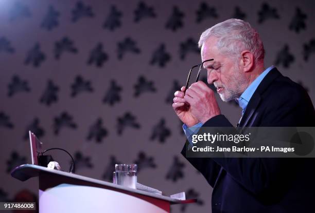 Labour leader Jeremy Corbyn speaks at a campaign rally at the Shottstown Miners Welfare Hall, Penicuik, Midlothian, as he begins a campaign tour...