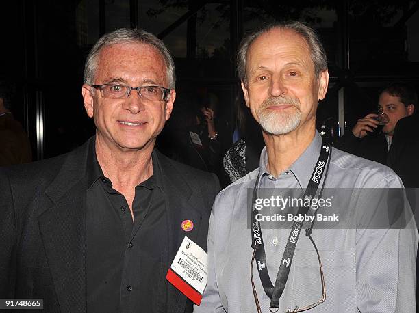 David Schwartz and producer Eddie Kramer attends the 127th Audio Engineering Society Convention at The Javits Center on October 10, 2009 in New York...